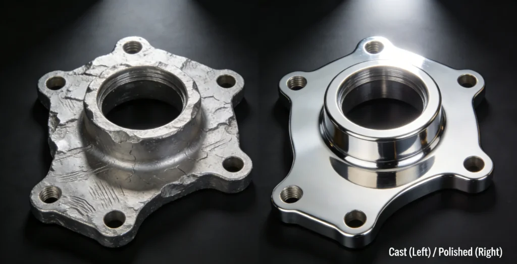 As-cast vs polished surface finish for aluminum die casting components