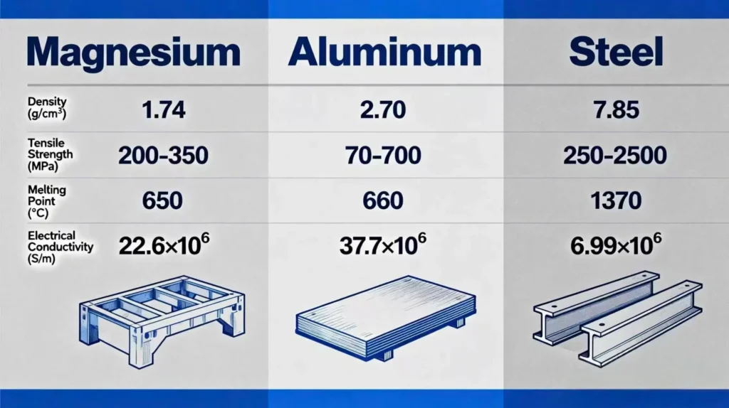 Automotive Magnesium Die Casting Market Material Comparison