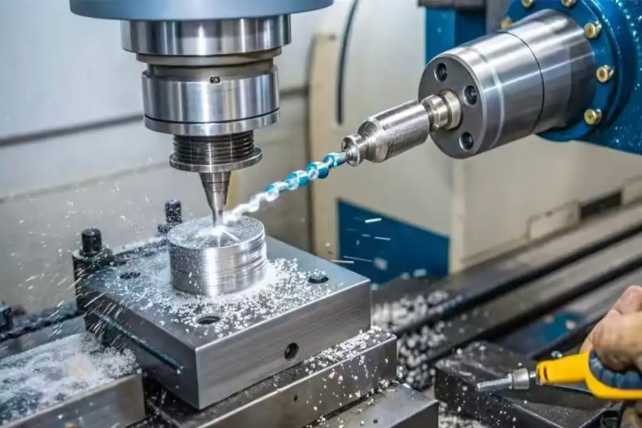 An aluminum CNC milling machine cutting process