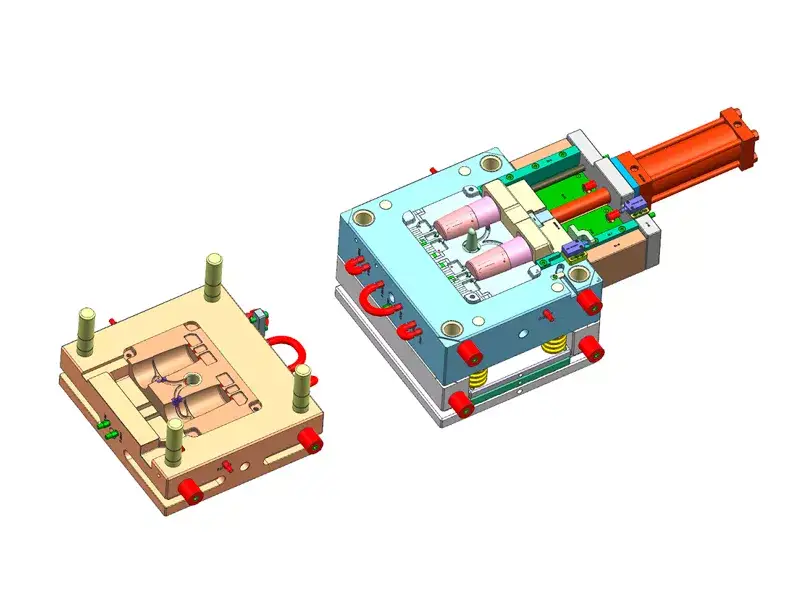 Zamak casting mold exploded model diagram
