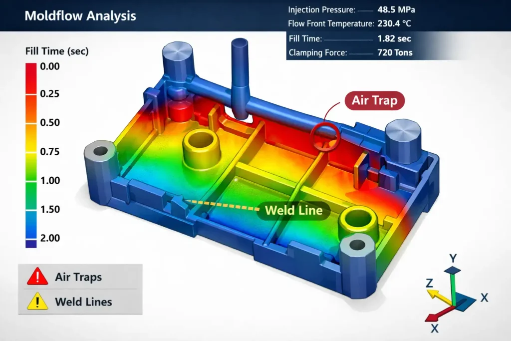 DFM flow simulation for optimized casting