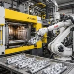 Drone Die Casting Parts: Custom Aluminum UAV Components & Supplier Guide (2026) 30 High pressure aluminum die casting machine producing metal housing parts in factory