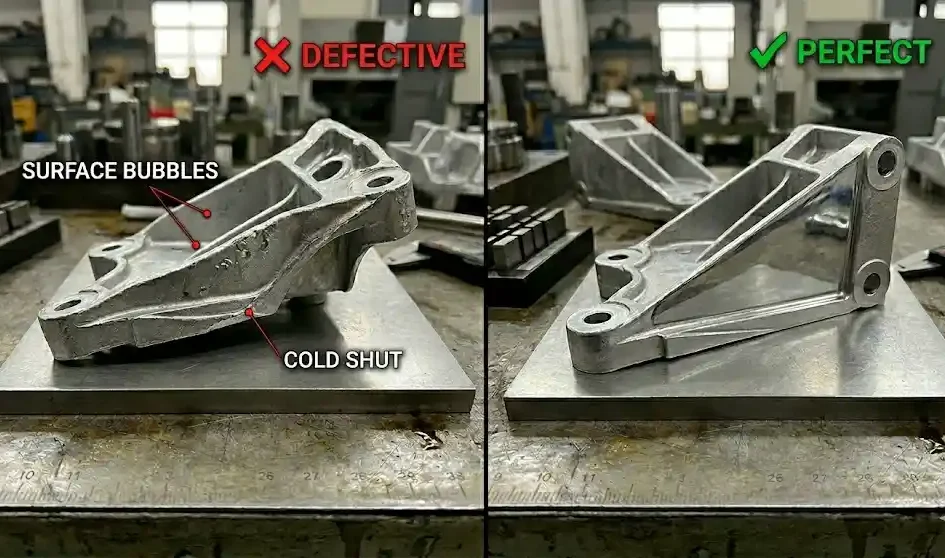 die casting surface defects compared with smooth high quality finish