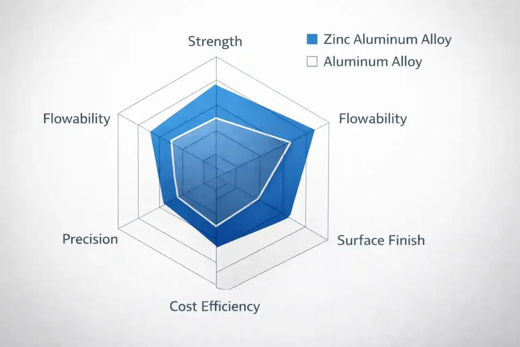 zinc-aluminum alloy vs aluminum property comparison