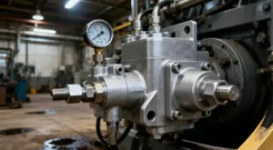 Zinc plated die casting parts, including valve bodies and connectors, used on industrial hydraulic equipment for corrosion protection