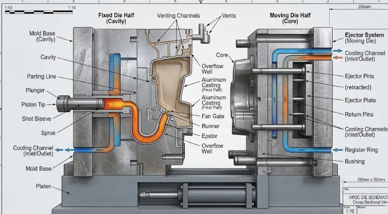 aluminum-die-casting-mold-gate-runner-cooling-system