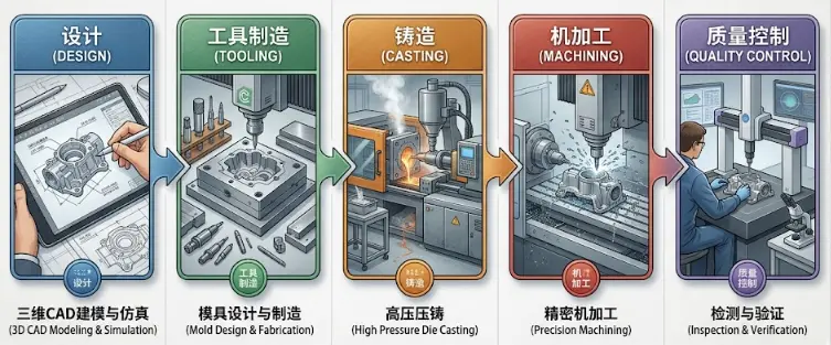 die casting aluminum process optimization flowchart