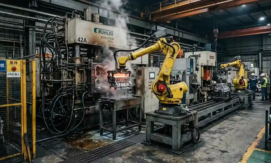 robotic automation in die casting manufacturing process