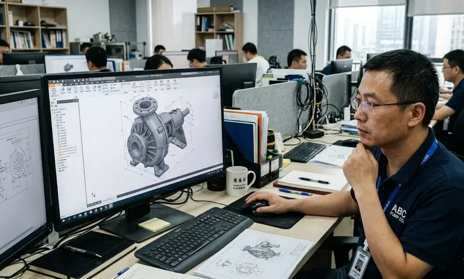 pump casting engineering design cad