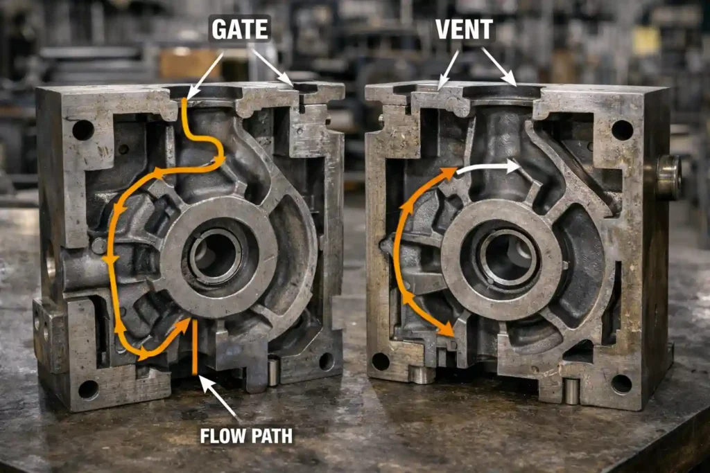 pump casting gating venting design