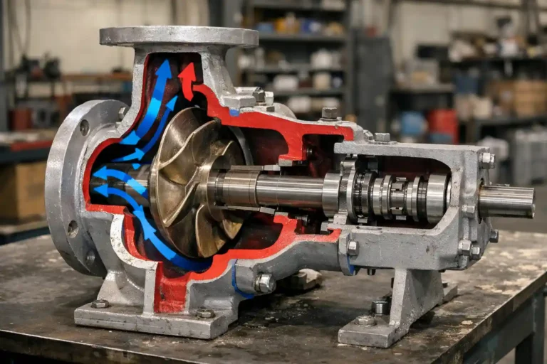 pump casting structure showing housing and internal flow channels