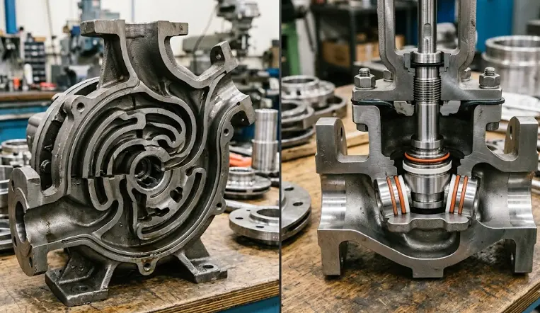 pump casting vs valve casting internal structure comparison