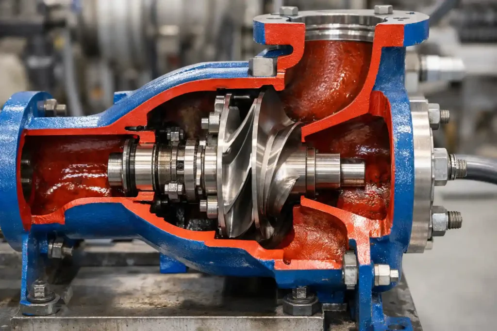 pump casting housing with complex internal flow channels