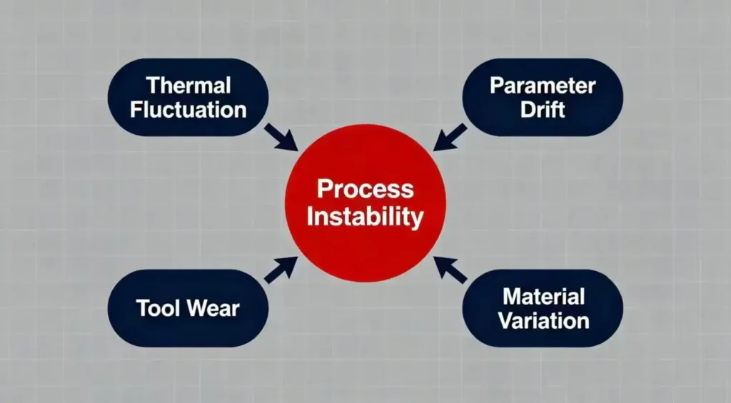 die casting production instability chain reaction diagram