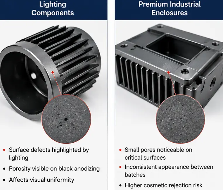 lighting and industrial enclosures anodizing defects